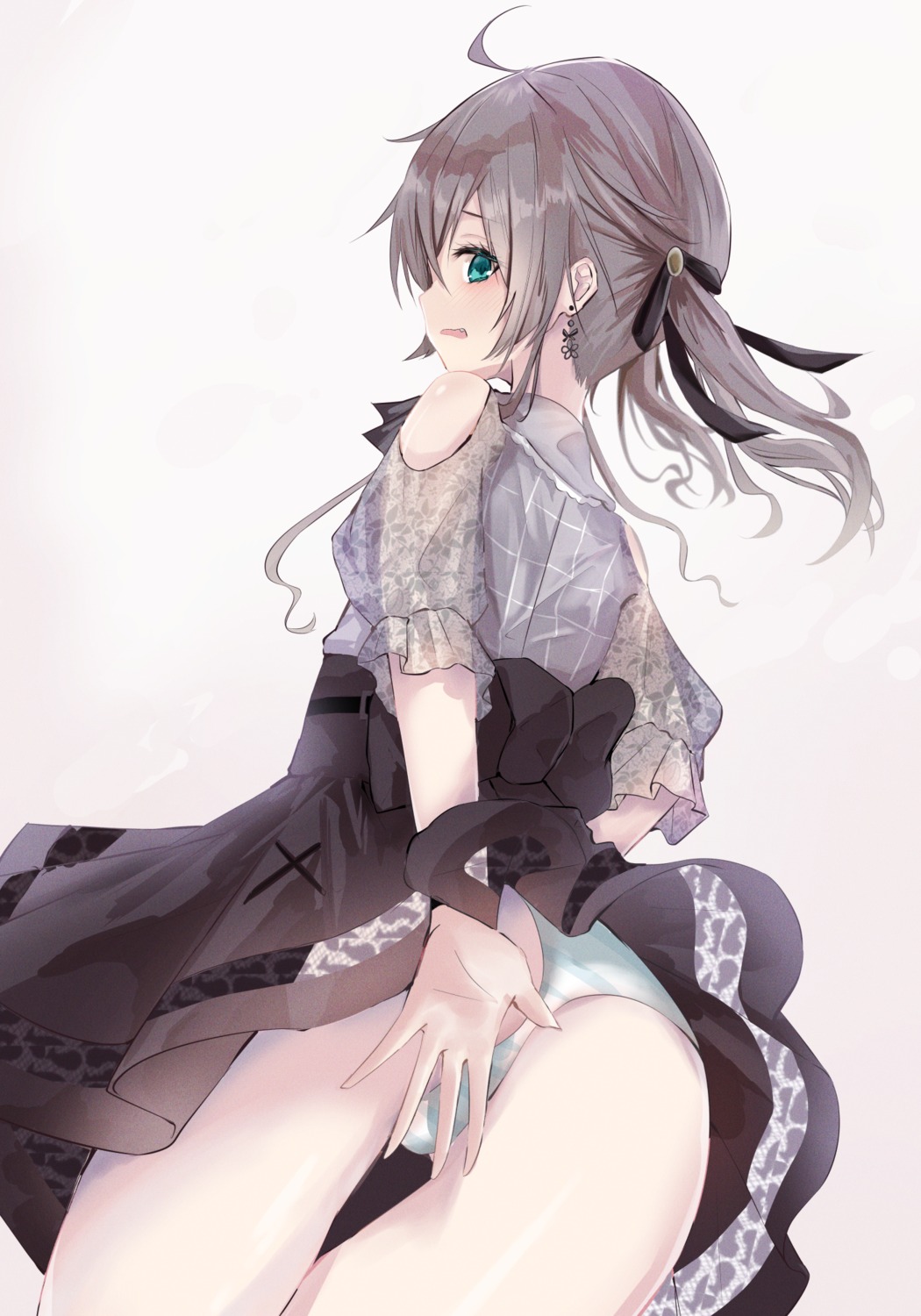 ass hololive natsuiro_matsuri pantsu see_through shimapan skirt_lift tagme