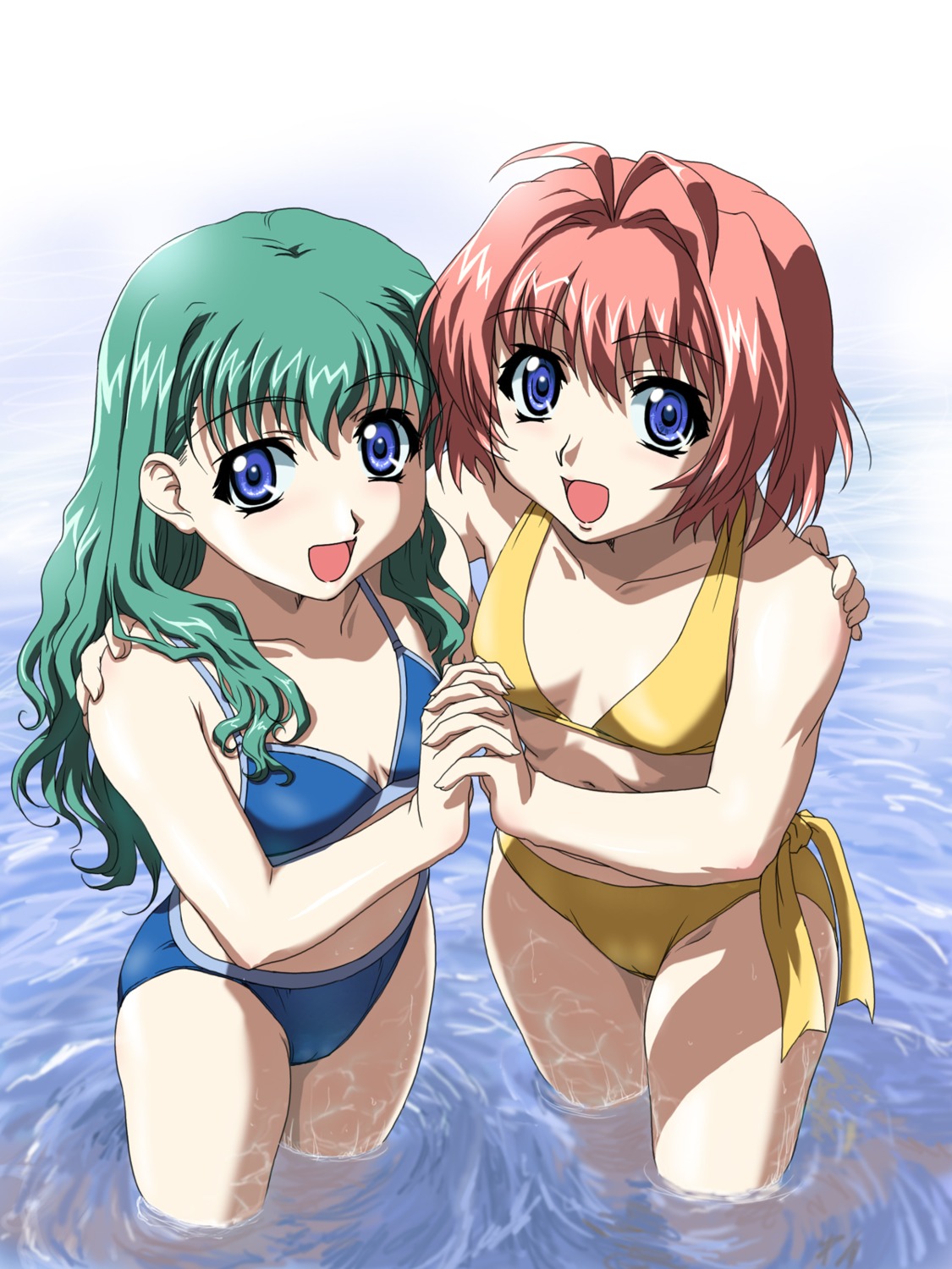 bikini miyafuji_miina onegai_twins onodera_karen swimsuits