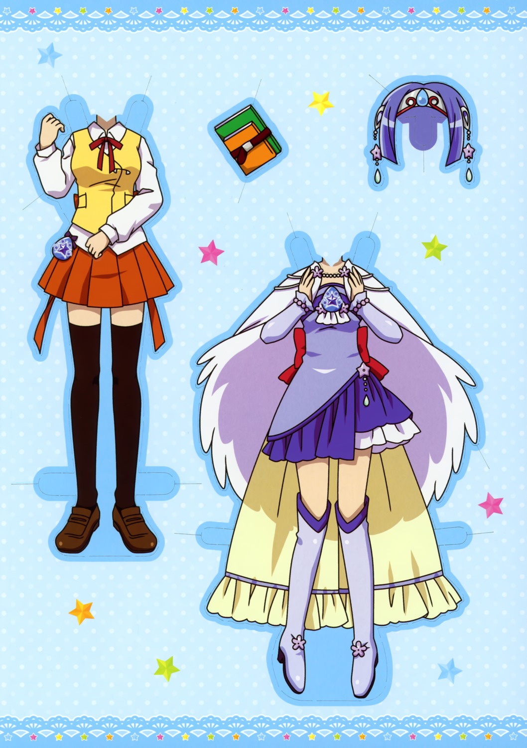 character_design dress ibe_yukiko jewelpet jewelpet_twinkle sara_(jewelpet_twinkle) seifuku thighhighs wings