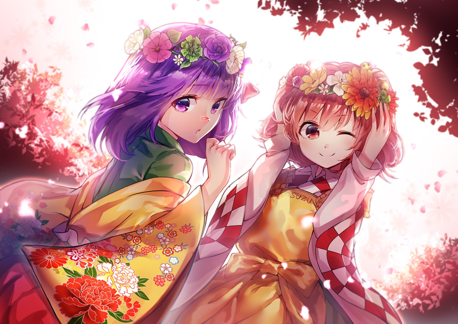 hieda_no_akyuu kimono motoori_kosuzu touhou u_u_zan