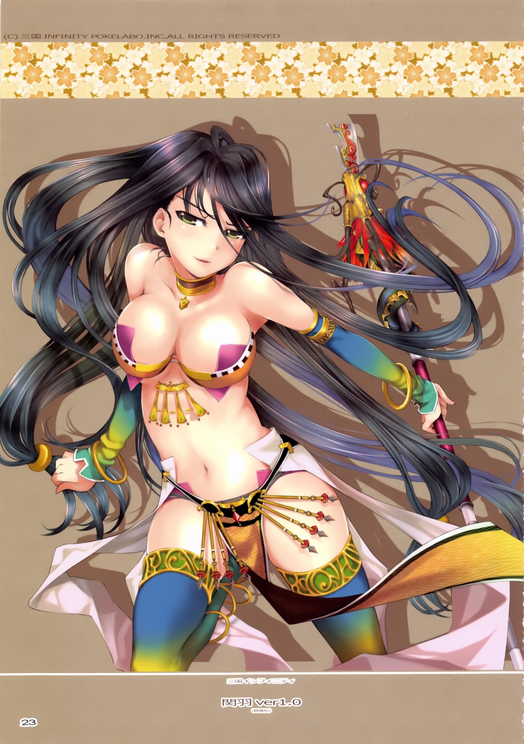 cleavage mikazuki_akira pantsu thighhighs tri-moon! weapon