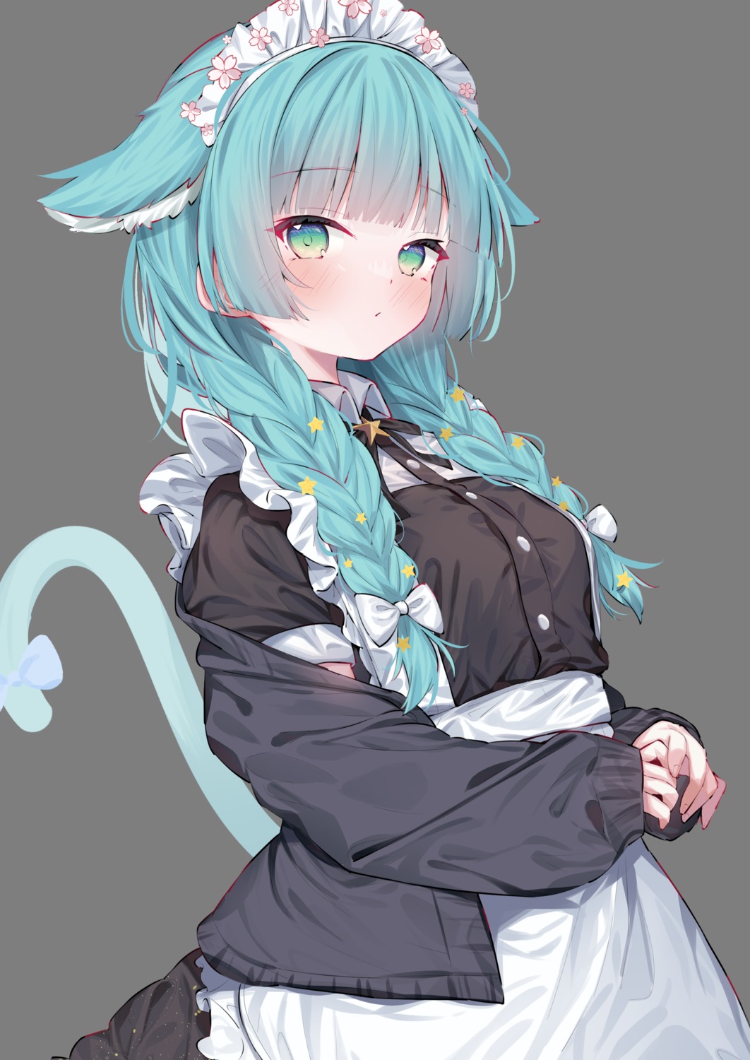 animal_ears leafpie_zaurus maid nekomimi tail transparent_png