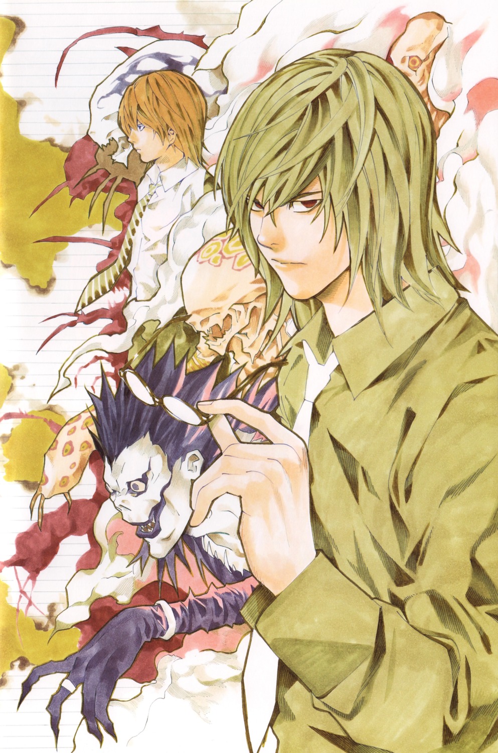 death_note male mikami_teru obata_takeshi ryuk yagami_light