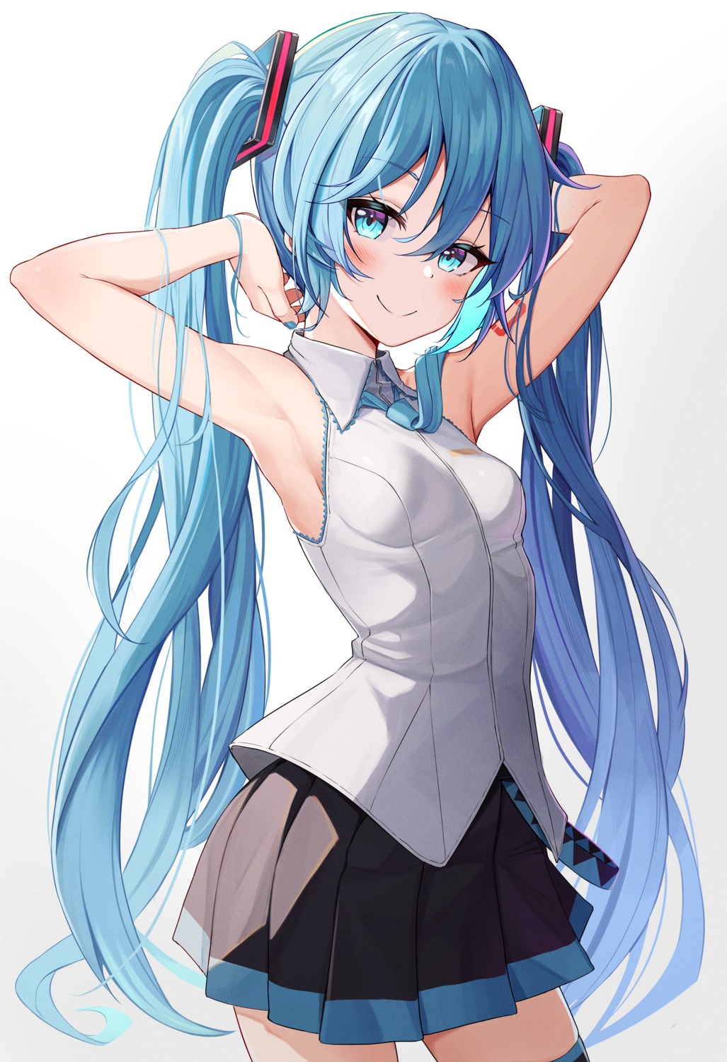 bibboss39 hatsune_miku tattoo thighhighs vocaloid