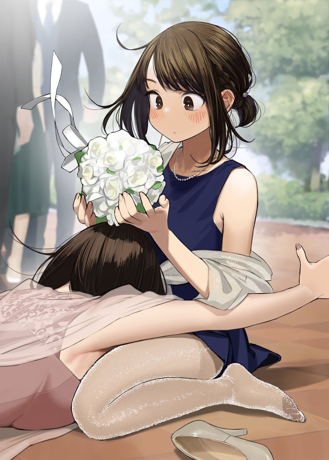 dress ganbare_douki-chan heels pantyhose see_through yom