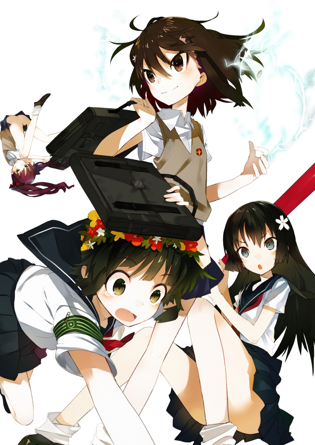 karei misaka_mikoto saten_ruiko seifuku shirai_kuroko toaru_kagaku_no_railgun toaru_majutsu_no_index uiharu_kazari