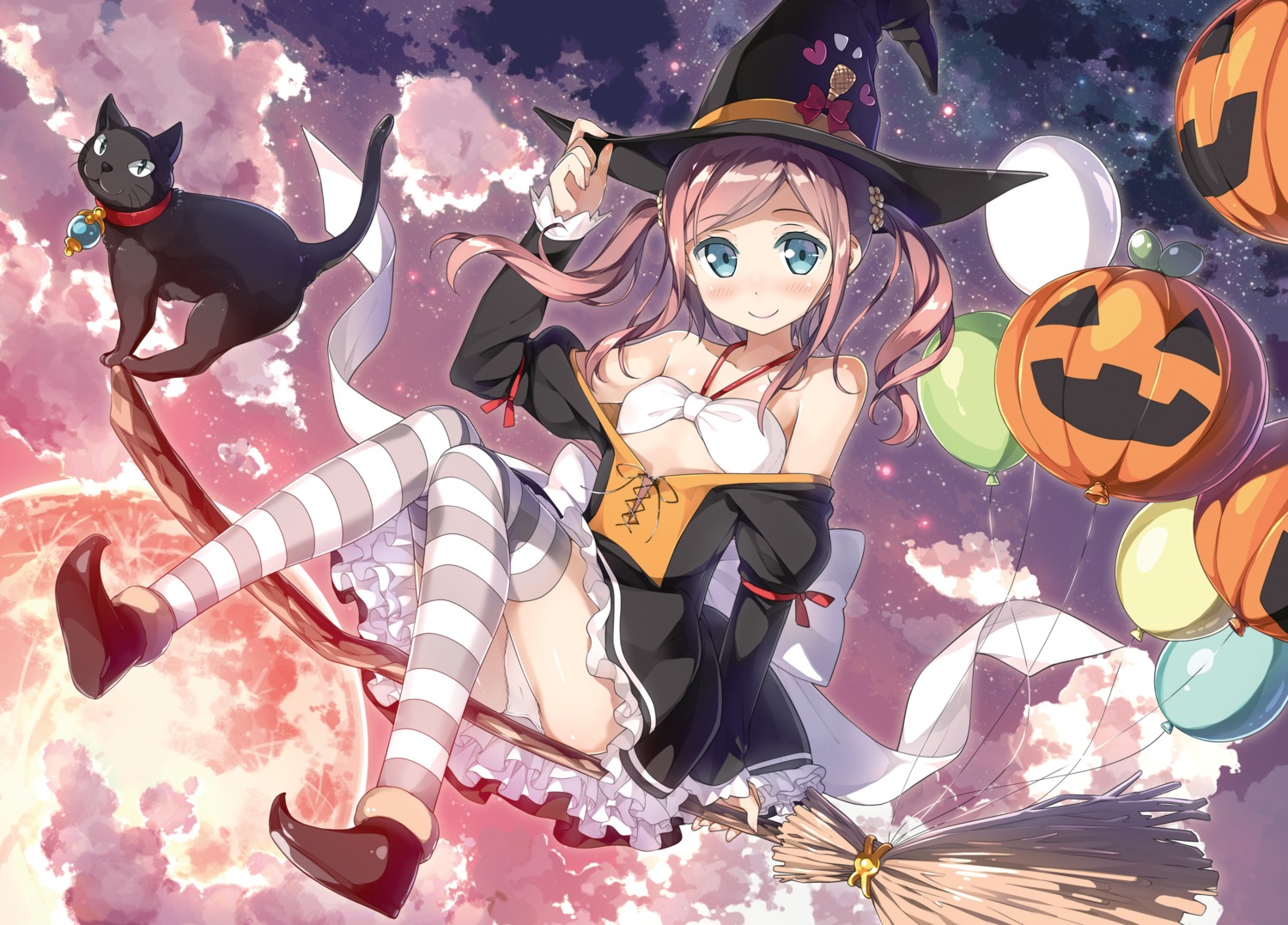 bikini_top cameltoe chiyoda_momoka cube digital_version dress halloween kantoku koi_suru_kanojo_no_bukiyou_na_butai neko open_shirt pantsu skirt_lift swimsuits thighhighs witch