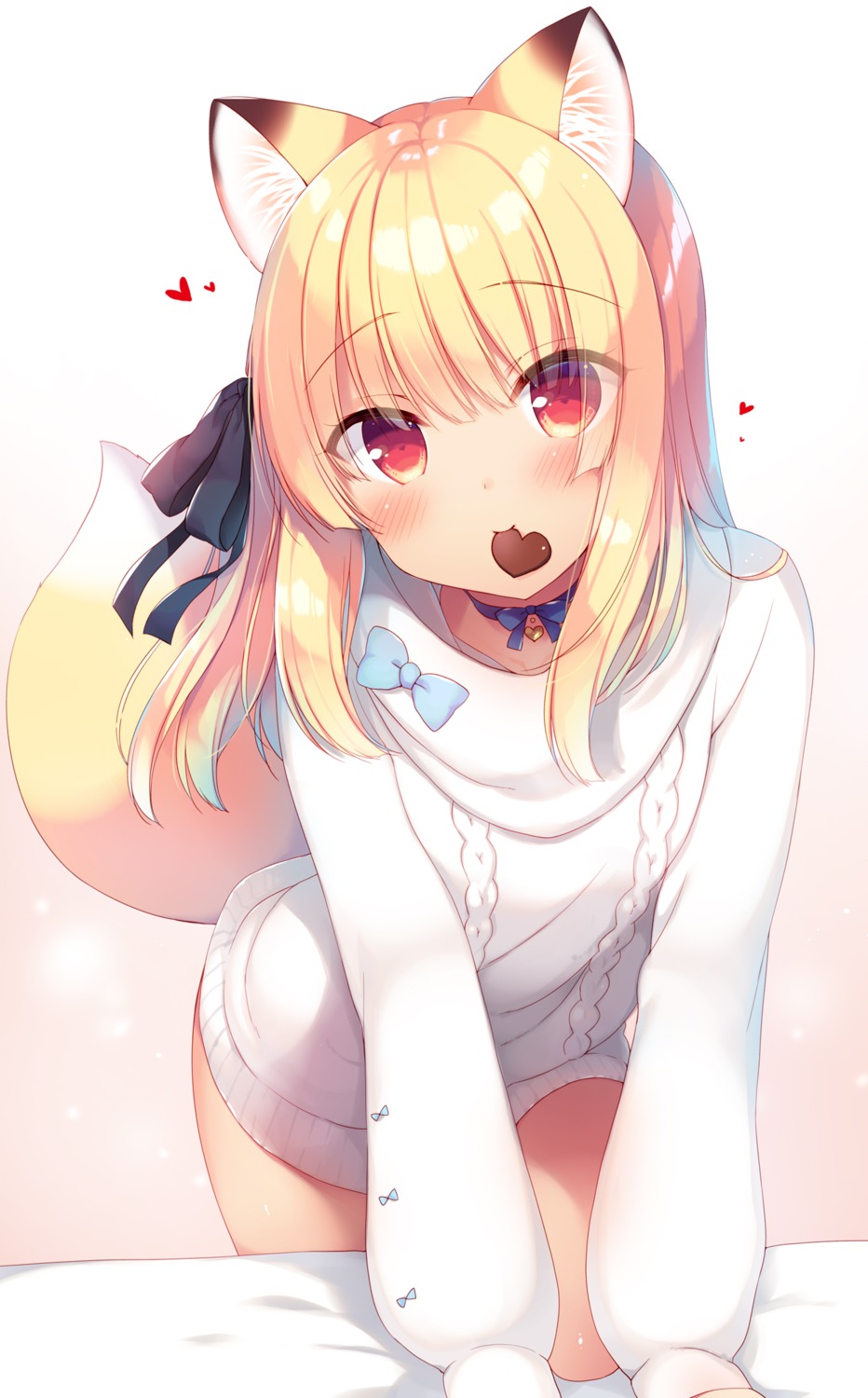 23.4° animal_ears boku_no_risou_no_isekai_seikatsu chise_(ichiri) ichiri kitsune sweater tail