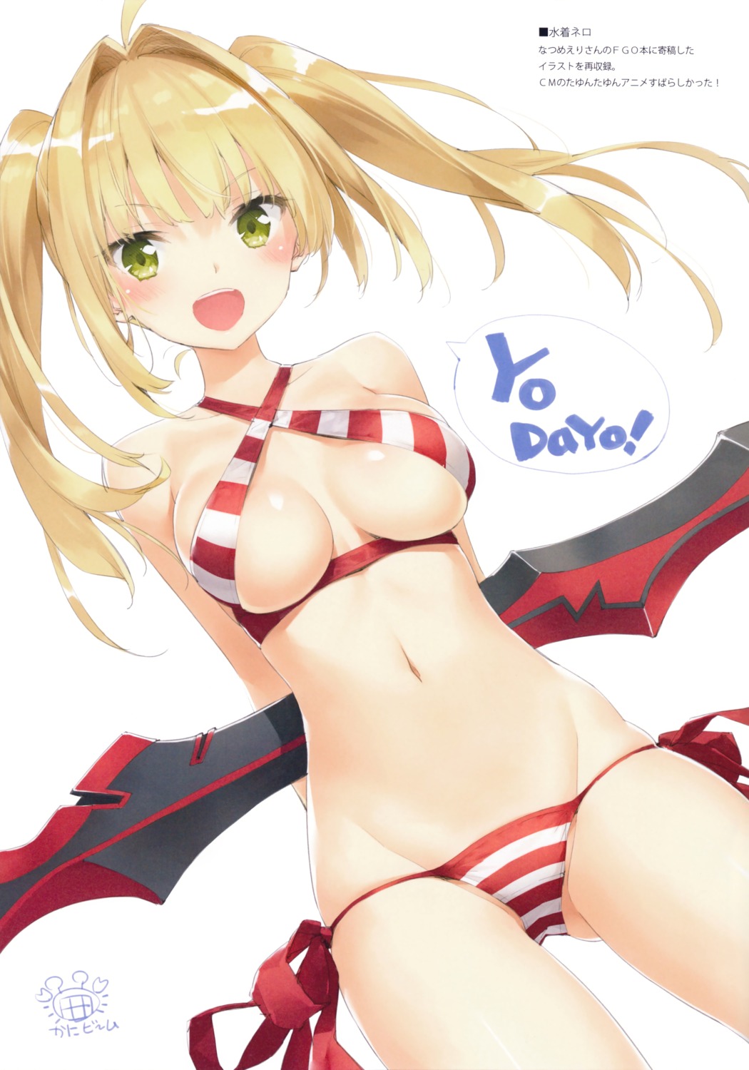 bikini cropped fate/grand_order kani_biimu saber_extra swimsuits