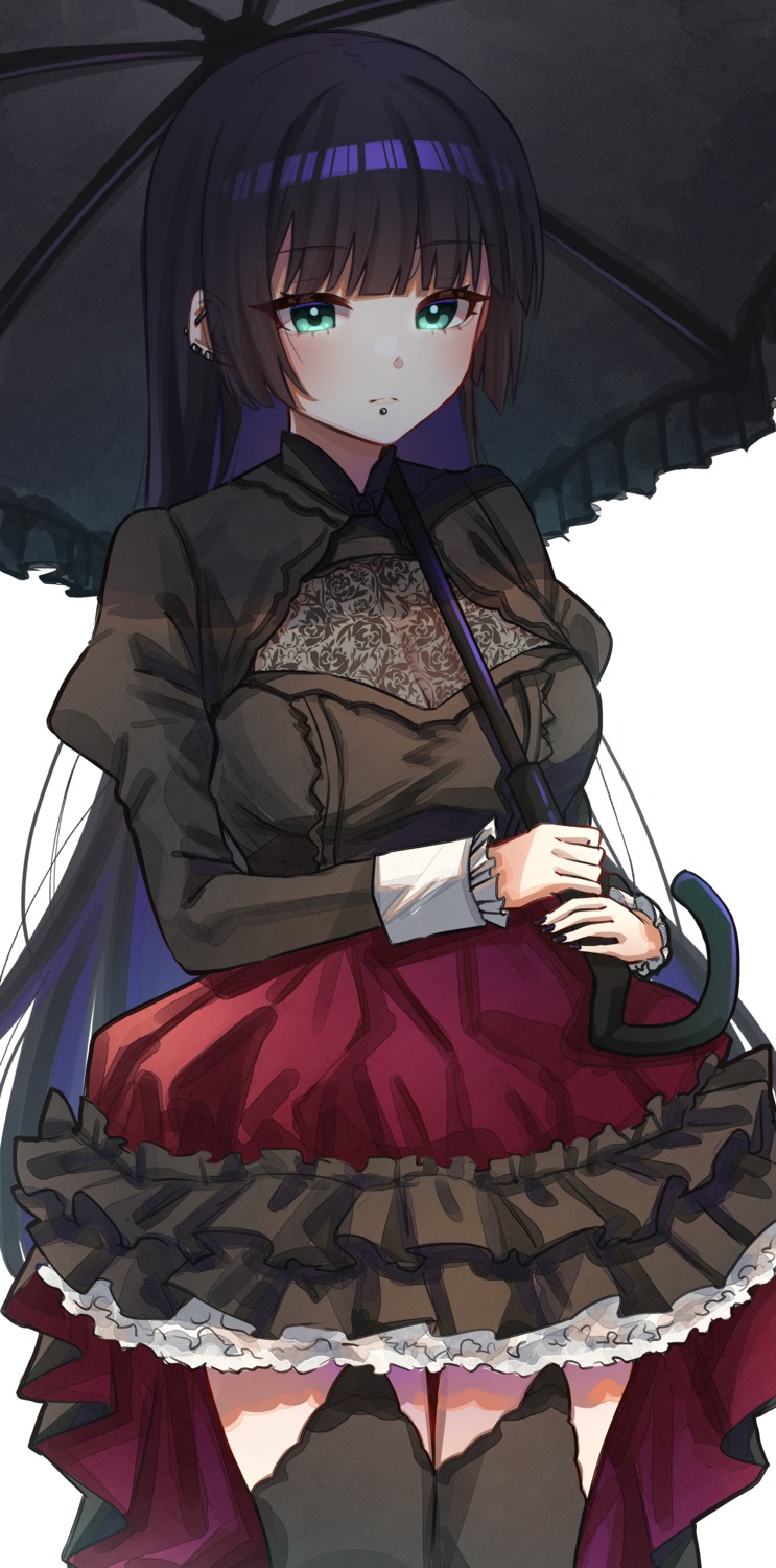 bocchi_the_rock! gothic_lolita lolita_fashion pa-san see_through stockings thighhighs umbrella yozakurayuyu