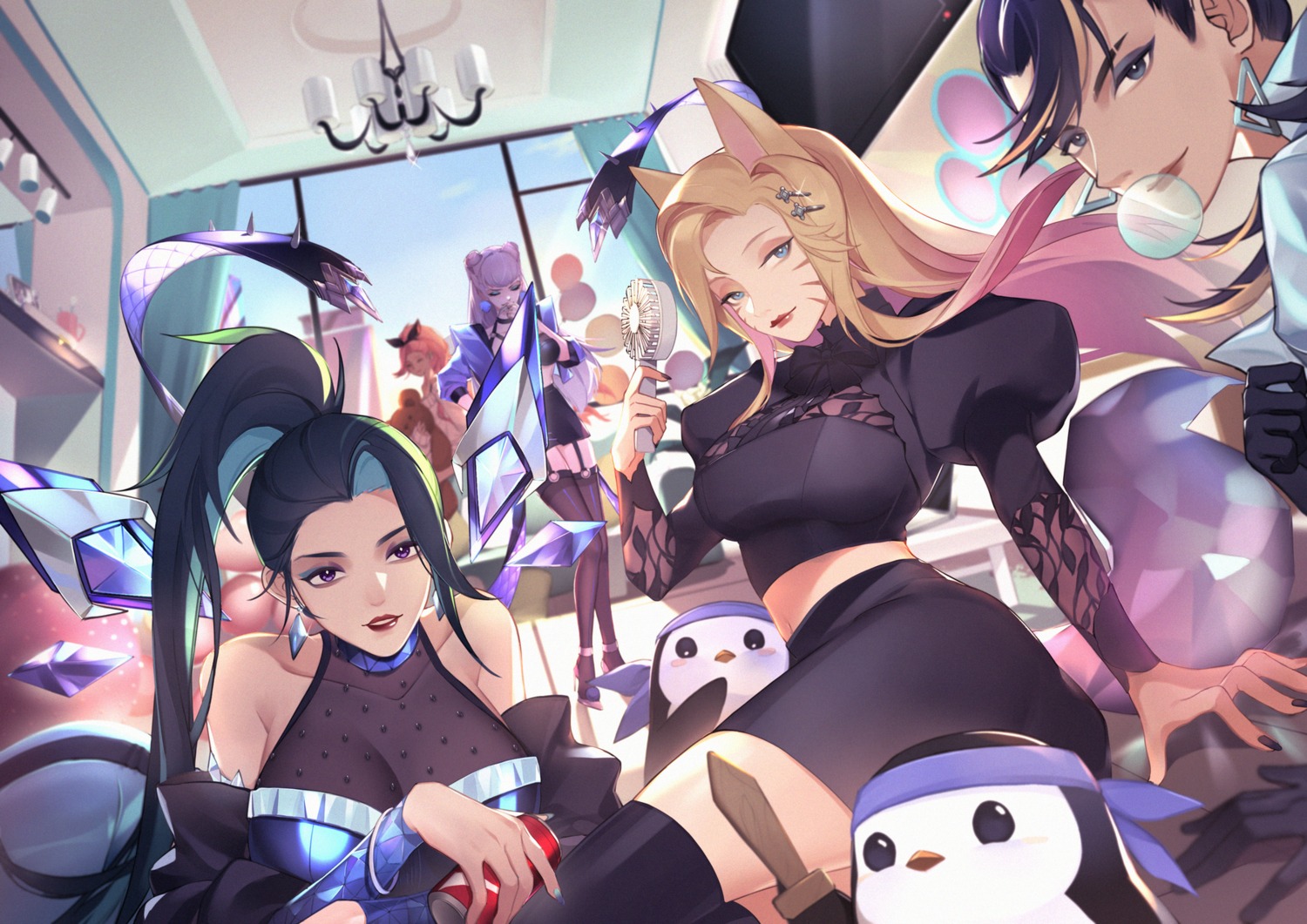 ahri akali animal_ears evelynn heels kai'sa league_of_legends seraphine stockings tagme thighhighs