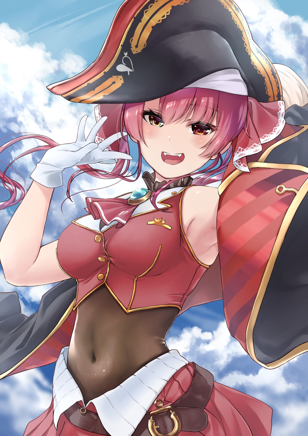 heterochromia hololive houshou_marine pirate sazanka