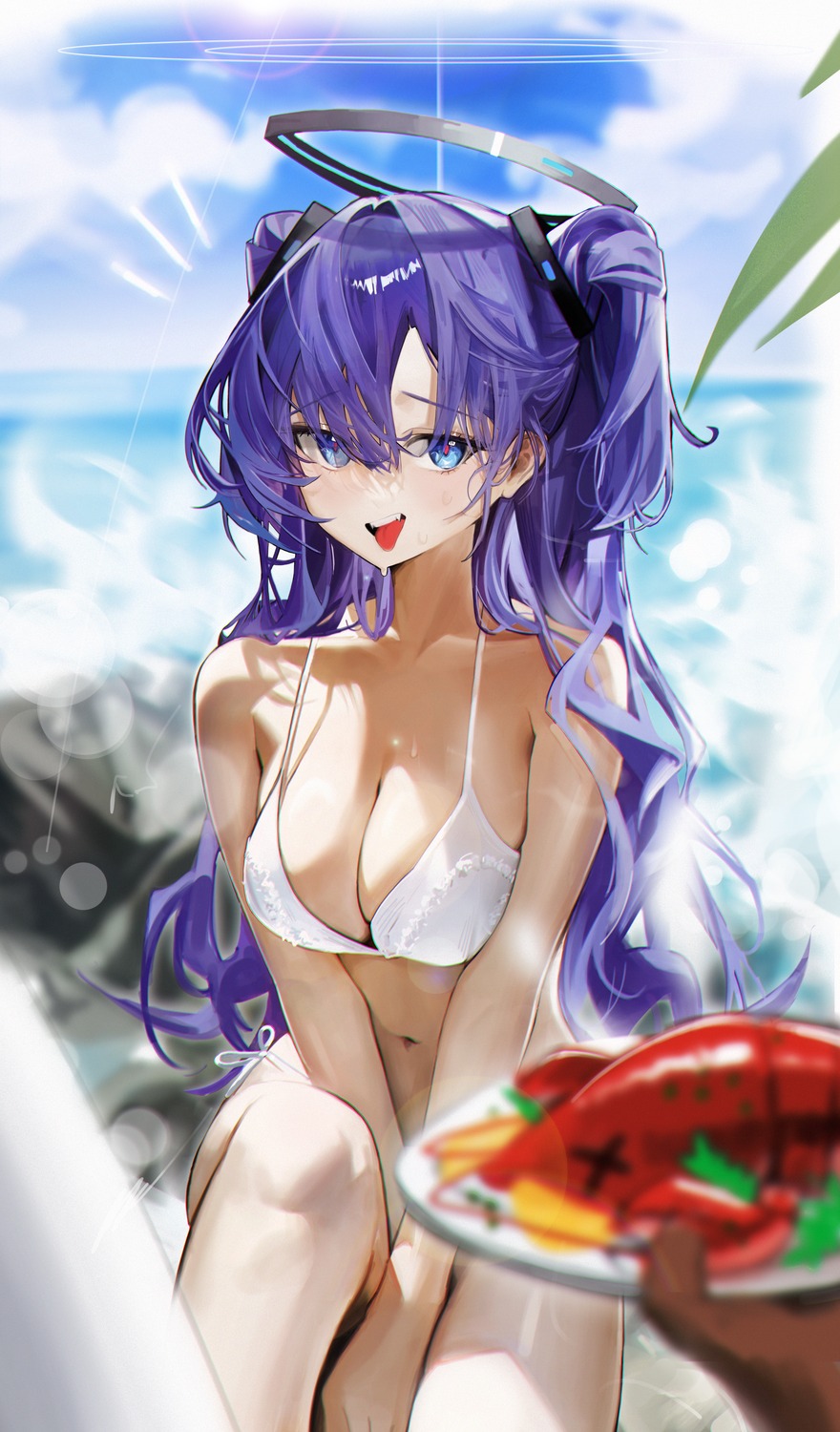 bikini blue_archive halo hayase_yuuka renn_01 swimsuits