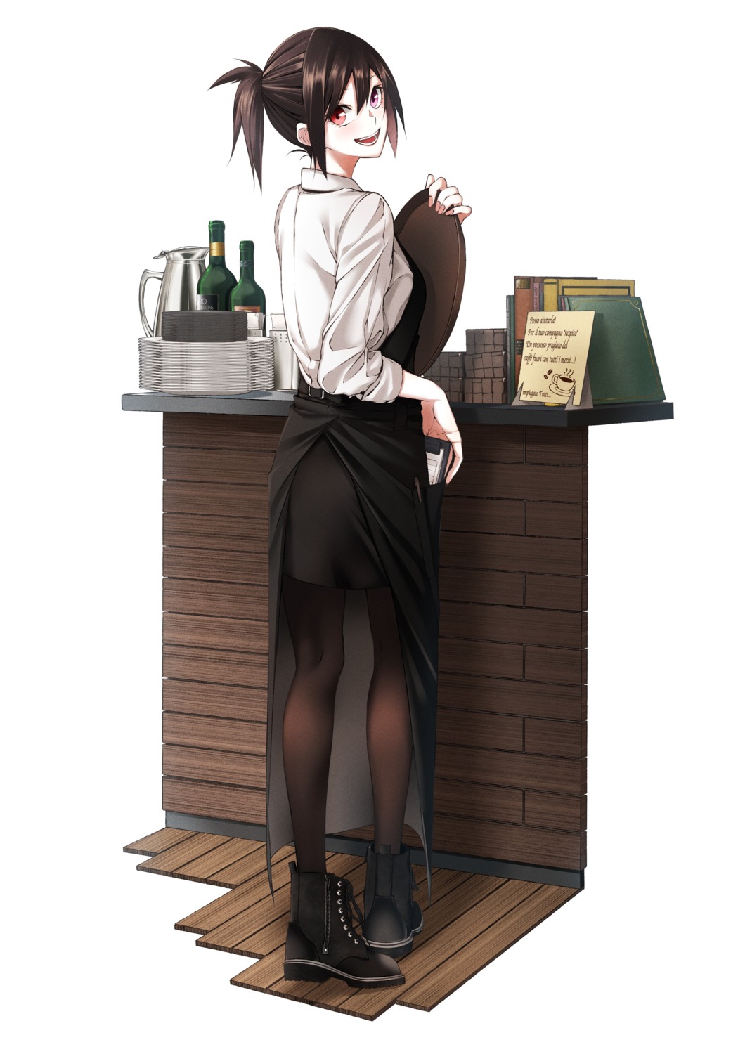 heterochromia pantyhose vice_(kuronekohadokoheiku) waitress