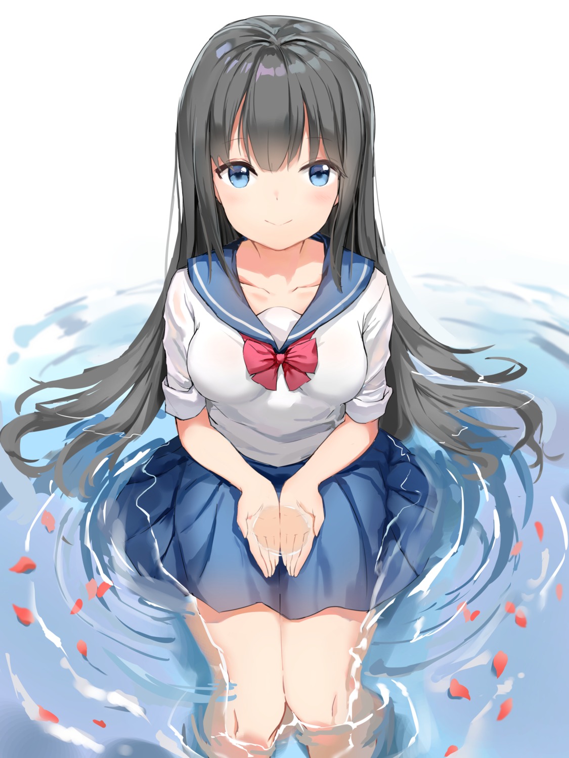 see_through seifuku wet wet_clothes yumekanau