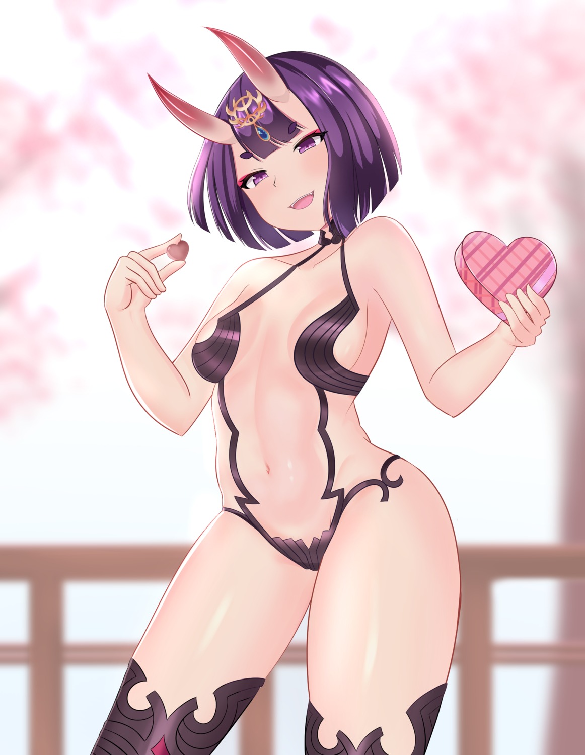 fate/grand_order horns jifuwabe no_bra pantsu shuten_douji_(fate/grand_order) thighhighs