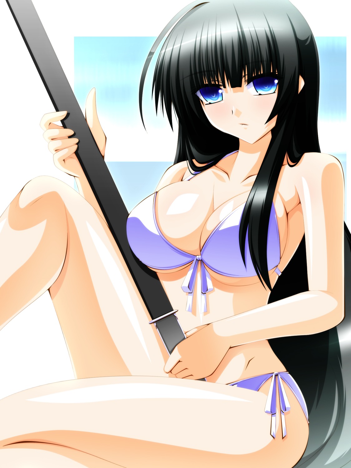 bikini cleavage engo_(aquawatery) ikaruga senran_kagura swimsuits sword