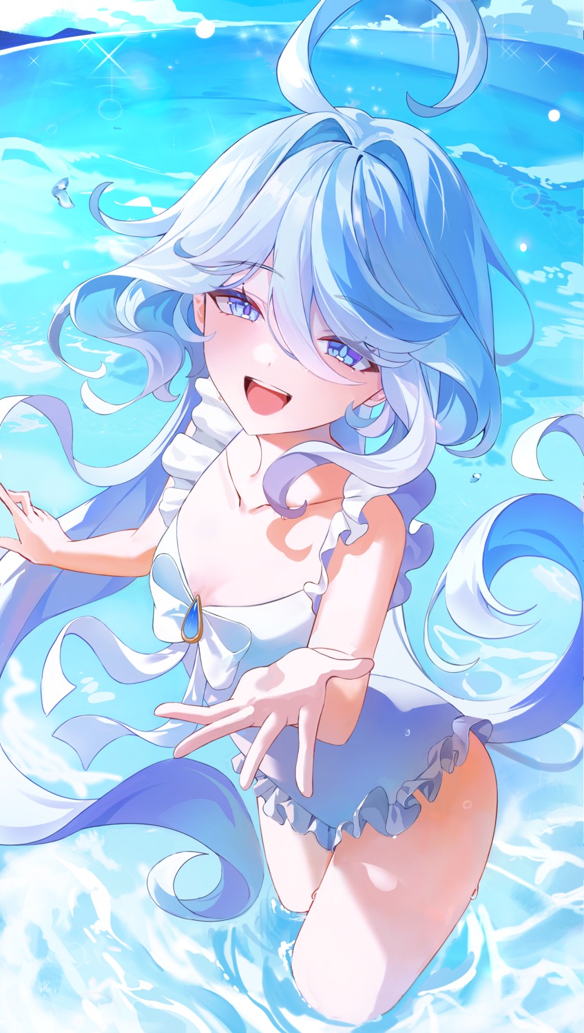 furina genshin_impact heterochromia lisi swimsuits wet