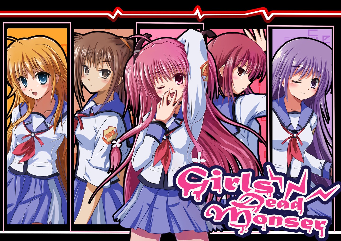 angel_beats! fuchita_hisako iwasawa_masami rayhwang seifuku sekine_shiori yoshioka_yui