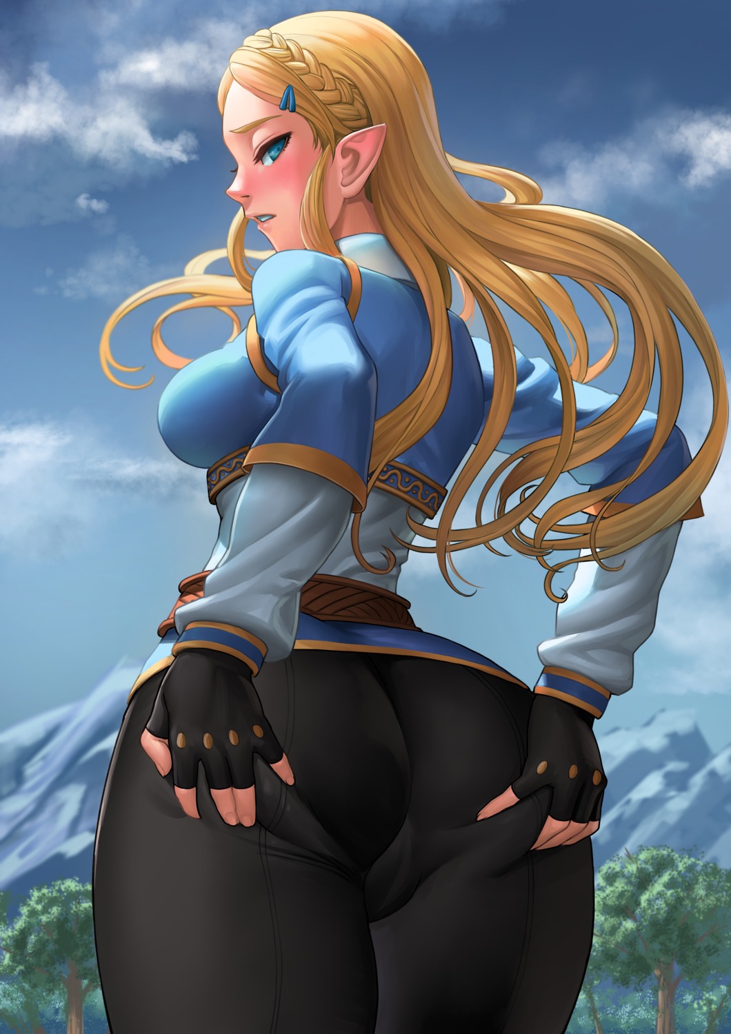 ass ass_grab cameltoe lasterk pointy_ears princess_zelda the_legend_of_zelda the_legend_of_zelda:_breath_of_the_wild