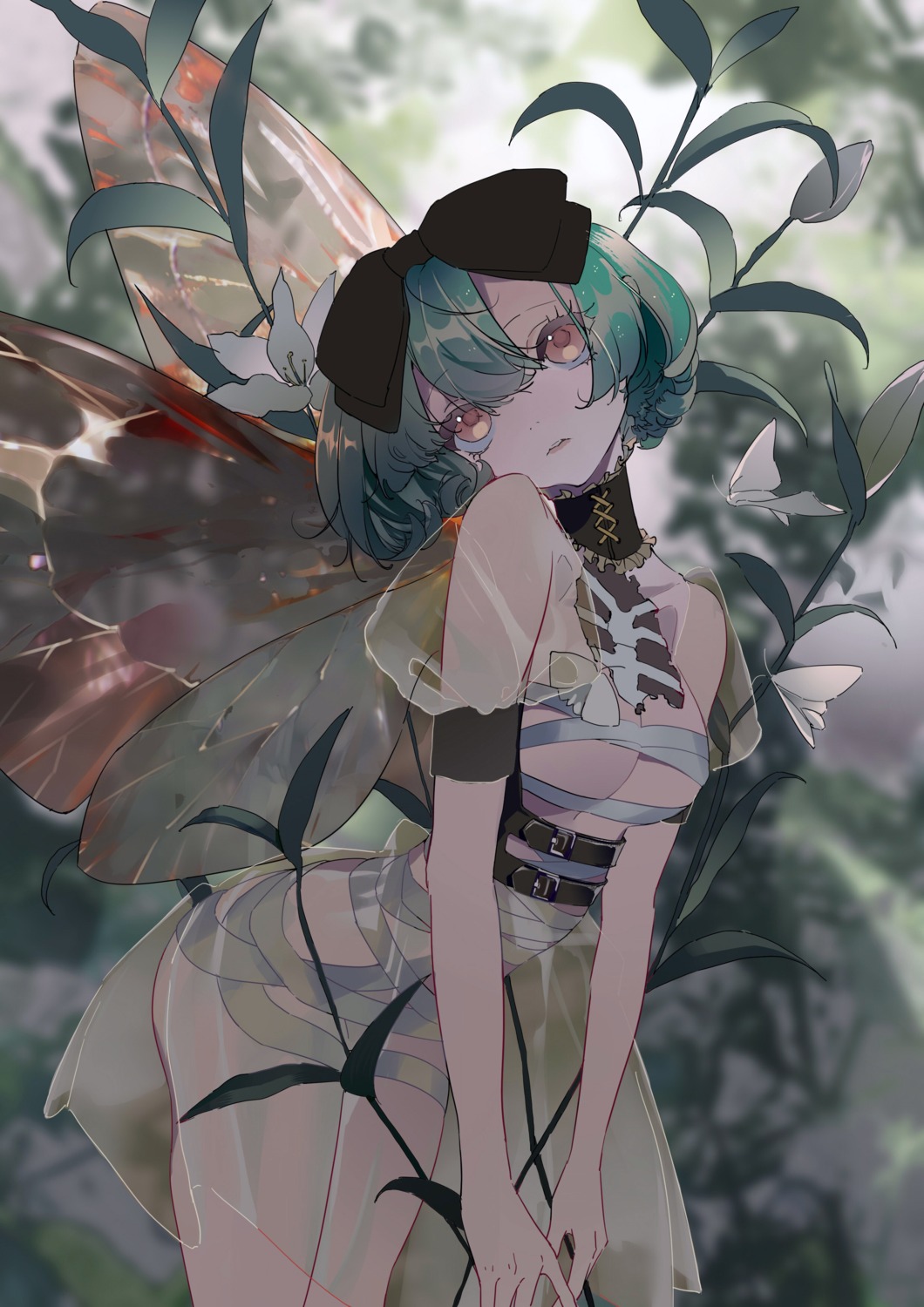 bandages fairy no_bra nopan see_through soungruan_mian_mao wings