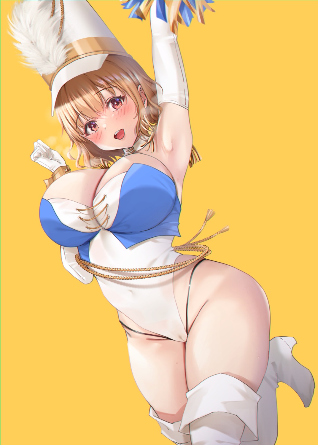 cameltoe heels leotard no_bra pantsu thighhighs thong uniform yutsuki_tsuzuri