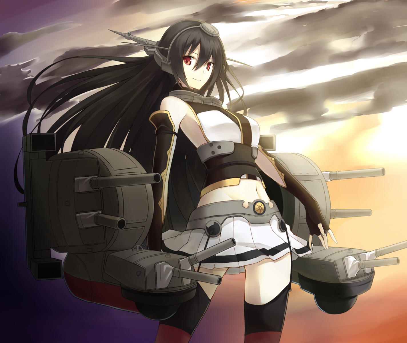 kantai_collection kauto nagato_(kancolle) thighhighs