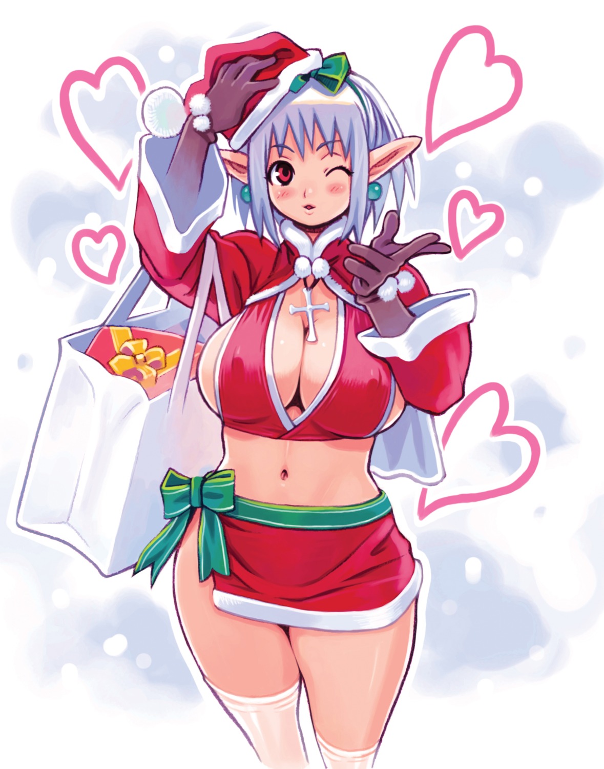 christmas cleavage erect_nipples nomura_ryouji