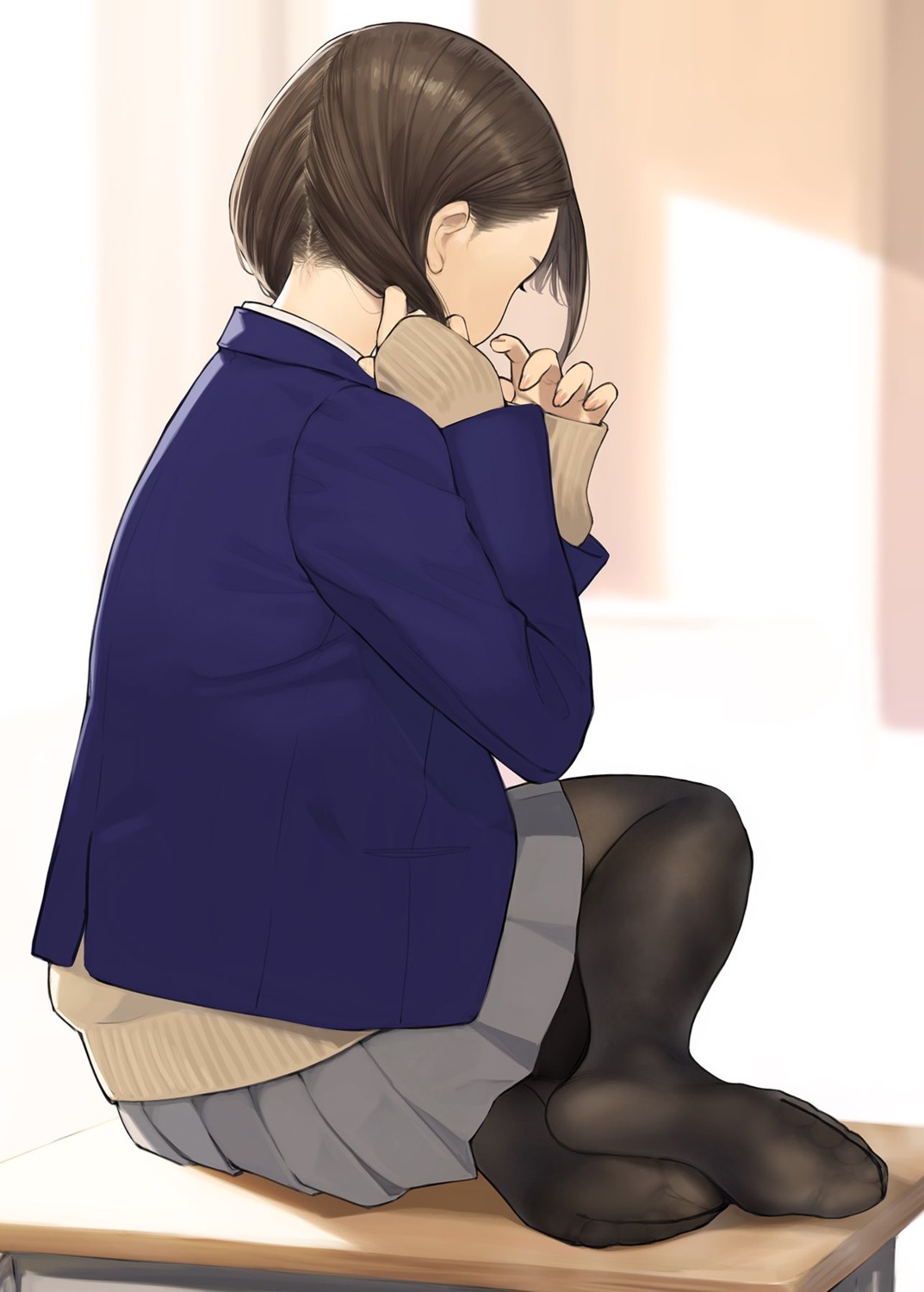 feet miru_tights moegi_homi pantyhose seifuku sweater yom