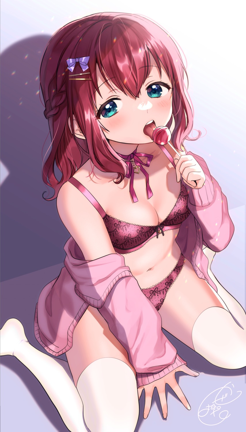 bra kazepana kurosawa_ruby love_live!_sunshine!! open_shirt pantsu thighhighs