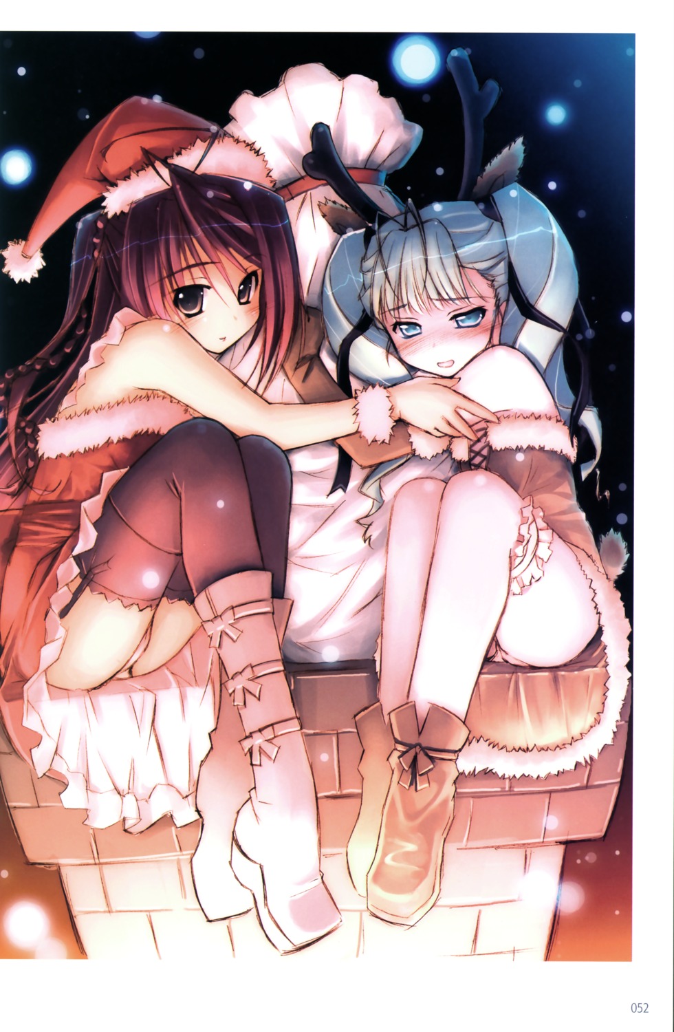 akata_itsuki christmas cocoro_navi garter pantsu stockings thighhighs