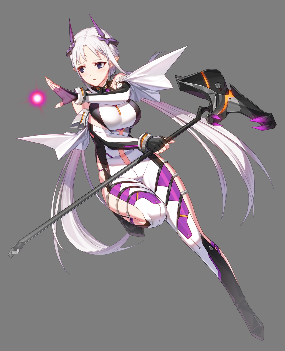 bodysuit closers horns levia_(closers) pointy_ears red_star_alliance transparent_png weapon
