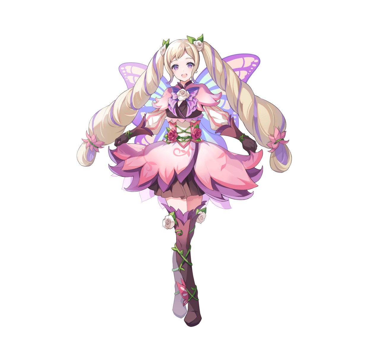 dress elise_(fire_emblem) fairy fire_emblem fire_emblem_if nintendo pukyunosuke thighhighs wings