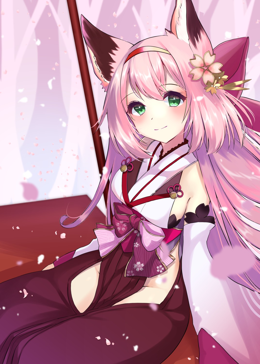 animal_ears azur_lane chan'nu hanazuki_(azur_lane) japanese_clothes nopan