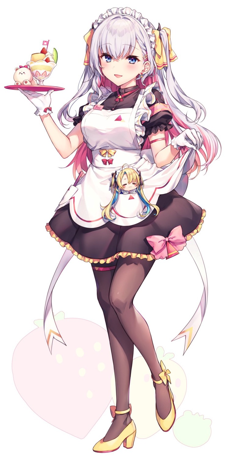 avatar_2.0_project chibi garter heels komeshiro_kasu maid musubime_yui pantyhose