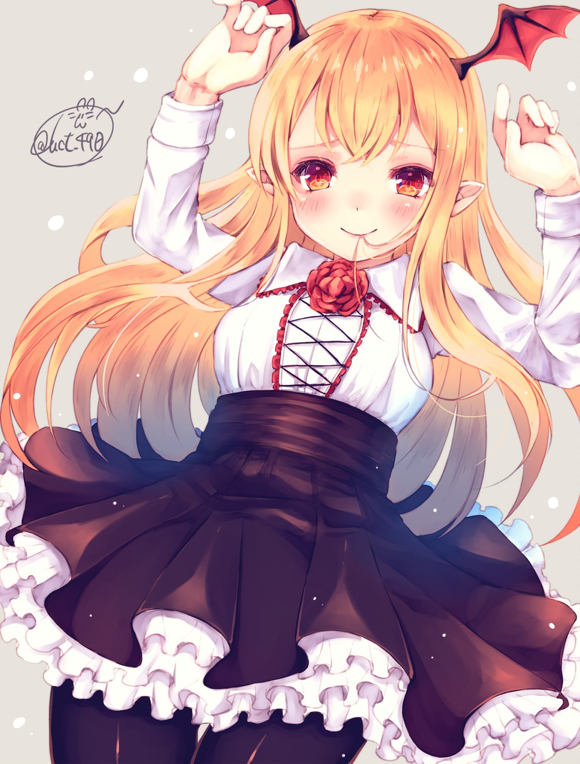 chita_(ketchup) pantyhose pointy_ears shingeki_no_bahamut vampy_(shingeki_no_bahamut) wings