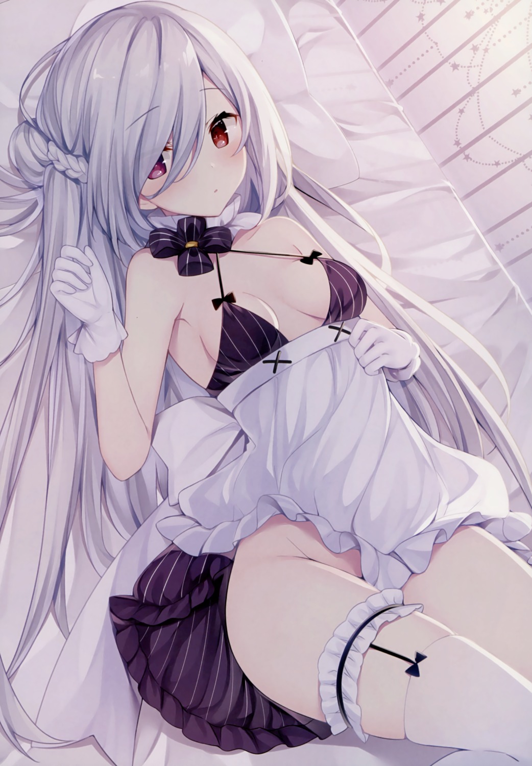 cleavage garter maid miko_92 nopan stockings thighhighs