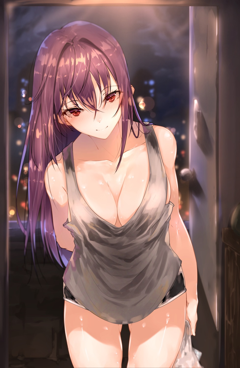 cleavage fate/grand_order hplay no_bra scathach_(fate/grand_order)