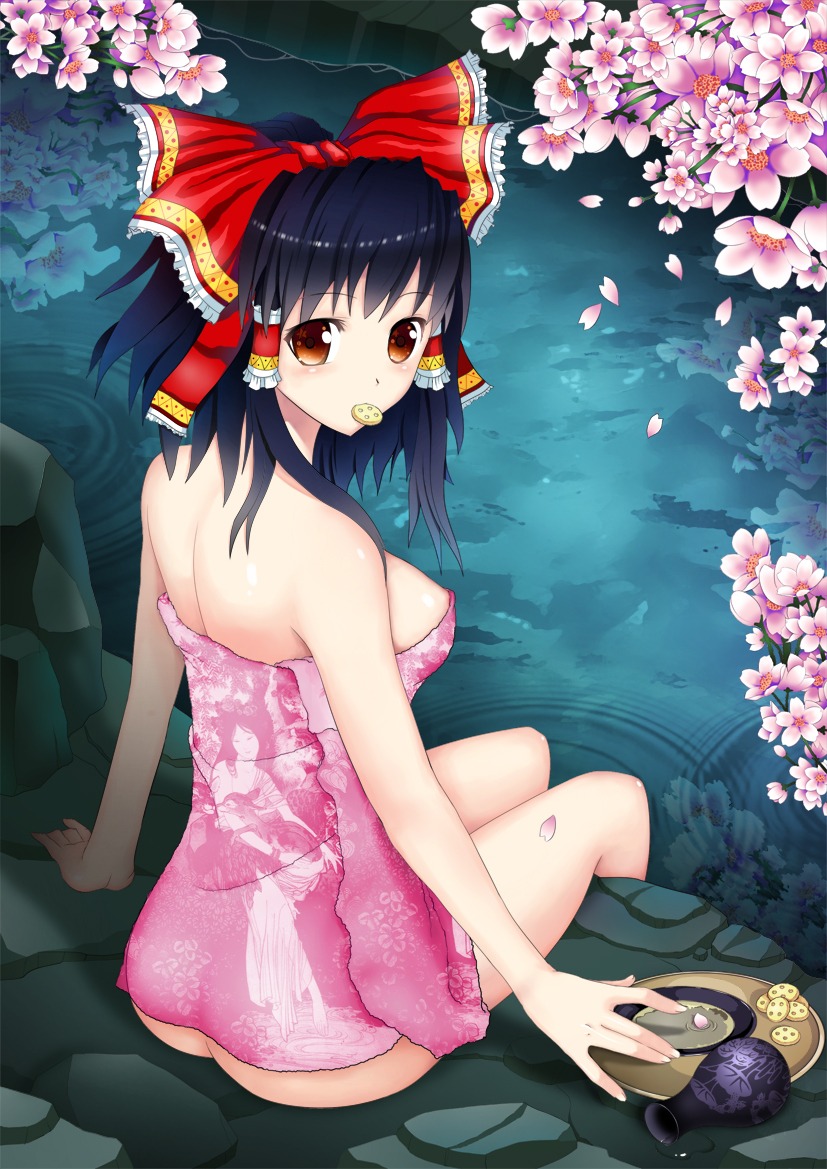 h.t hakurei_reimu onsen touhou towel