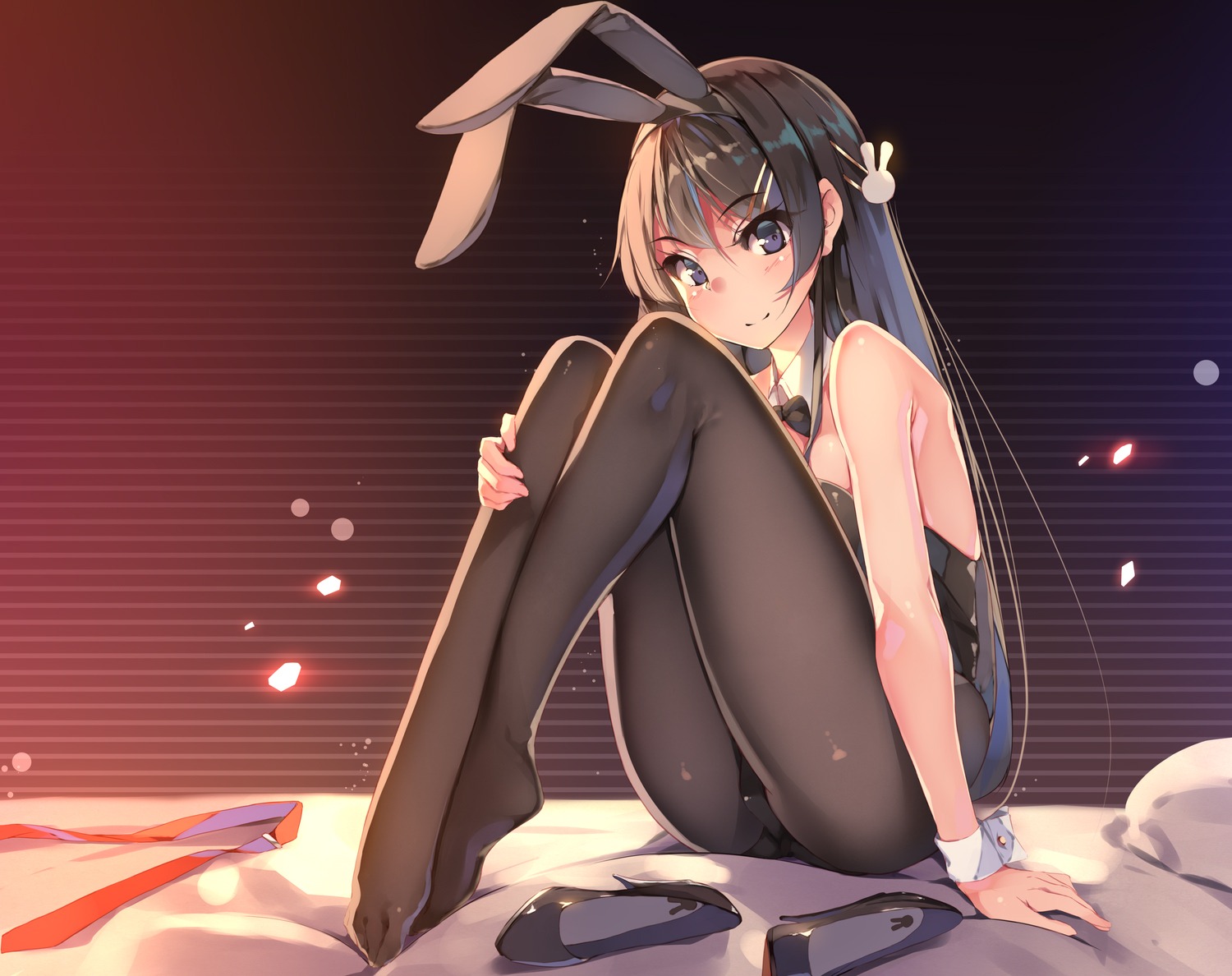 animal_ears bunny_ears bunny_girl heels pantyhose sakurajima_mai seishun_buta_yarou yumemi_(kiowa)