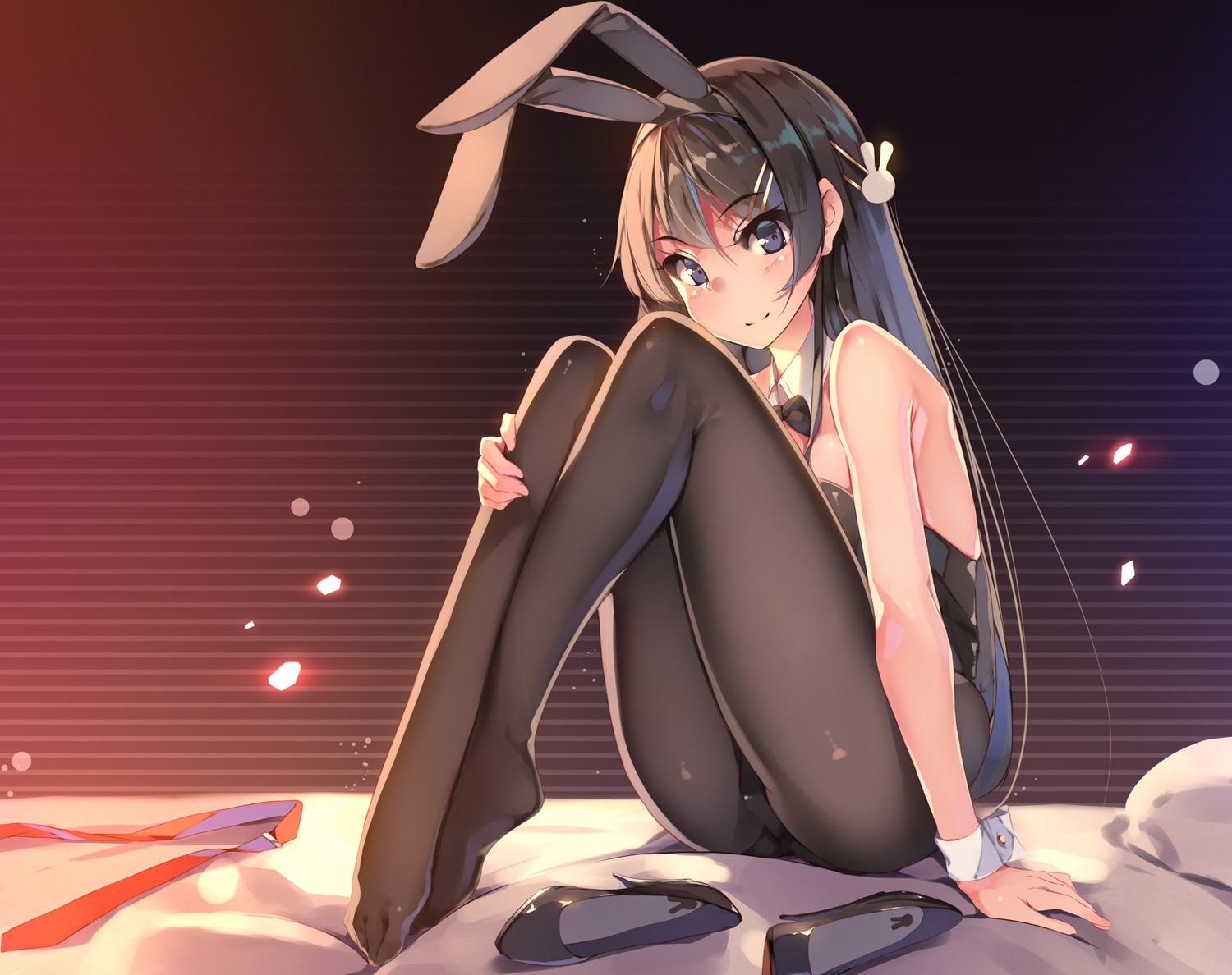 animal_ears bunny_ears bunny_girl heels pantyhose sakurajima_mai seishun_buta_yarou_series yumemi_(kiowa)
