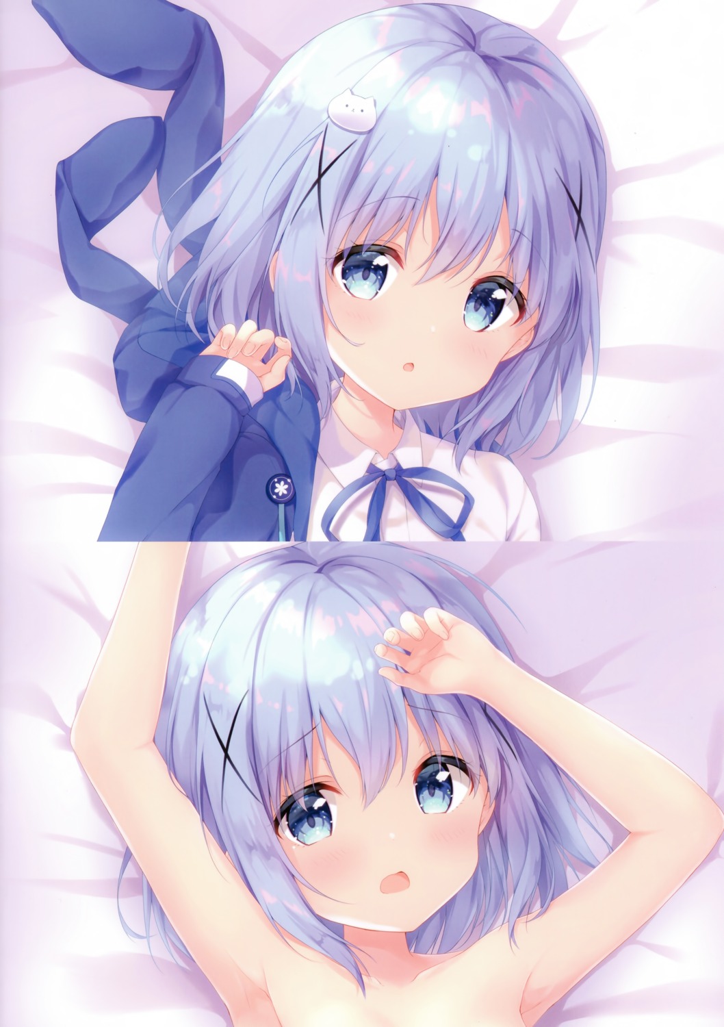 ame_usagi amedama_con animal_ears bunny_ears gochuumon_wa_usagi_desu_ka? kafuu_chino loli seifuku topless