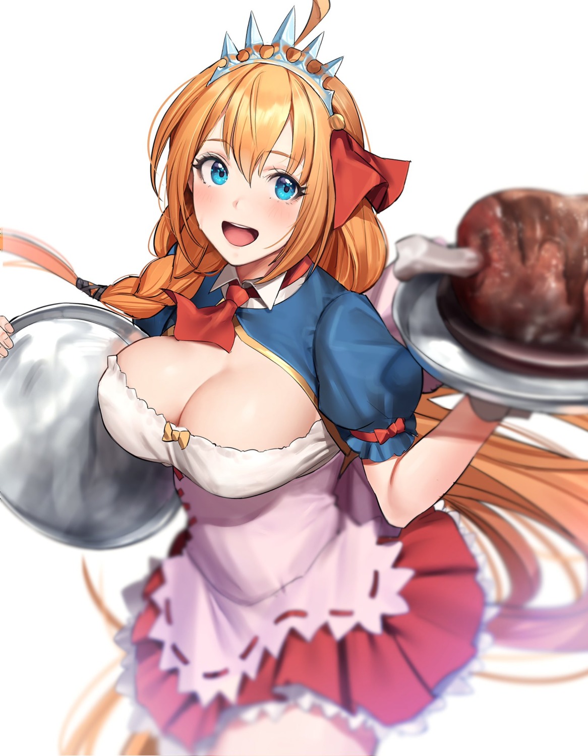 erect_nipples hiyashi_mirano no_bra pecorine princess_connect princess_connect!_re:dive waitress