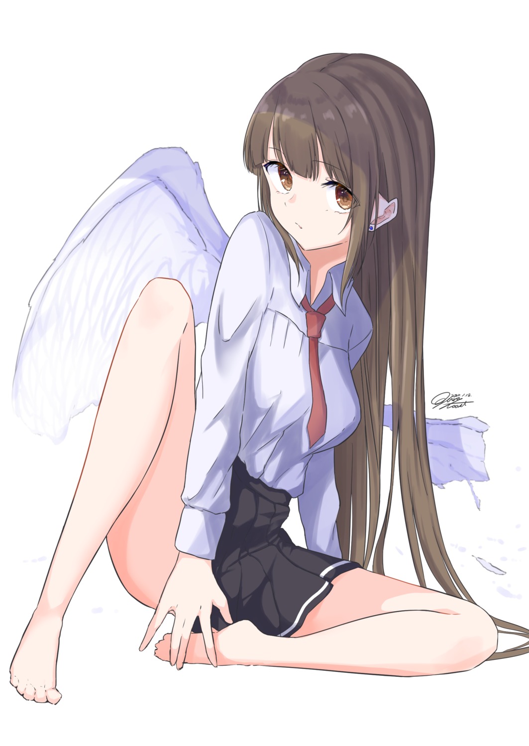 ogura_toast seifuku skirt_lift wings