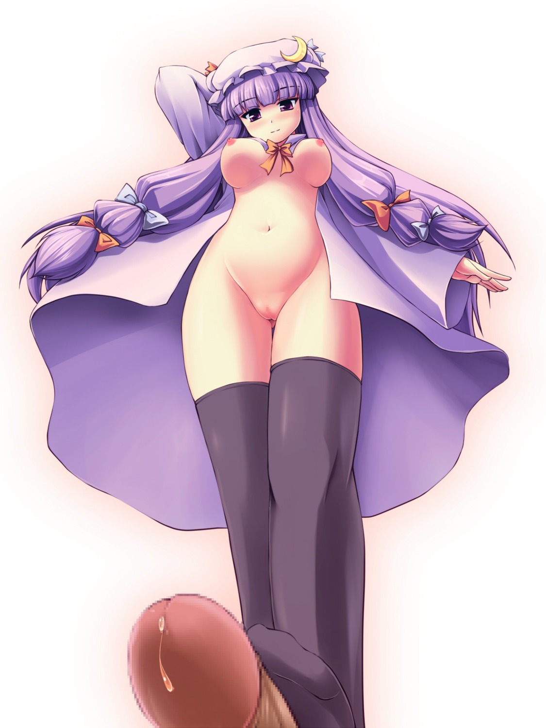 breasts censored nipples patchouli_knowledge penis pussy tdk thighhighs touhou