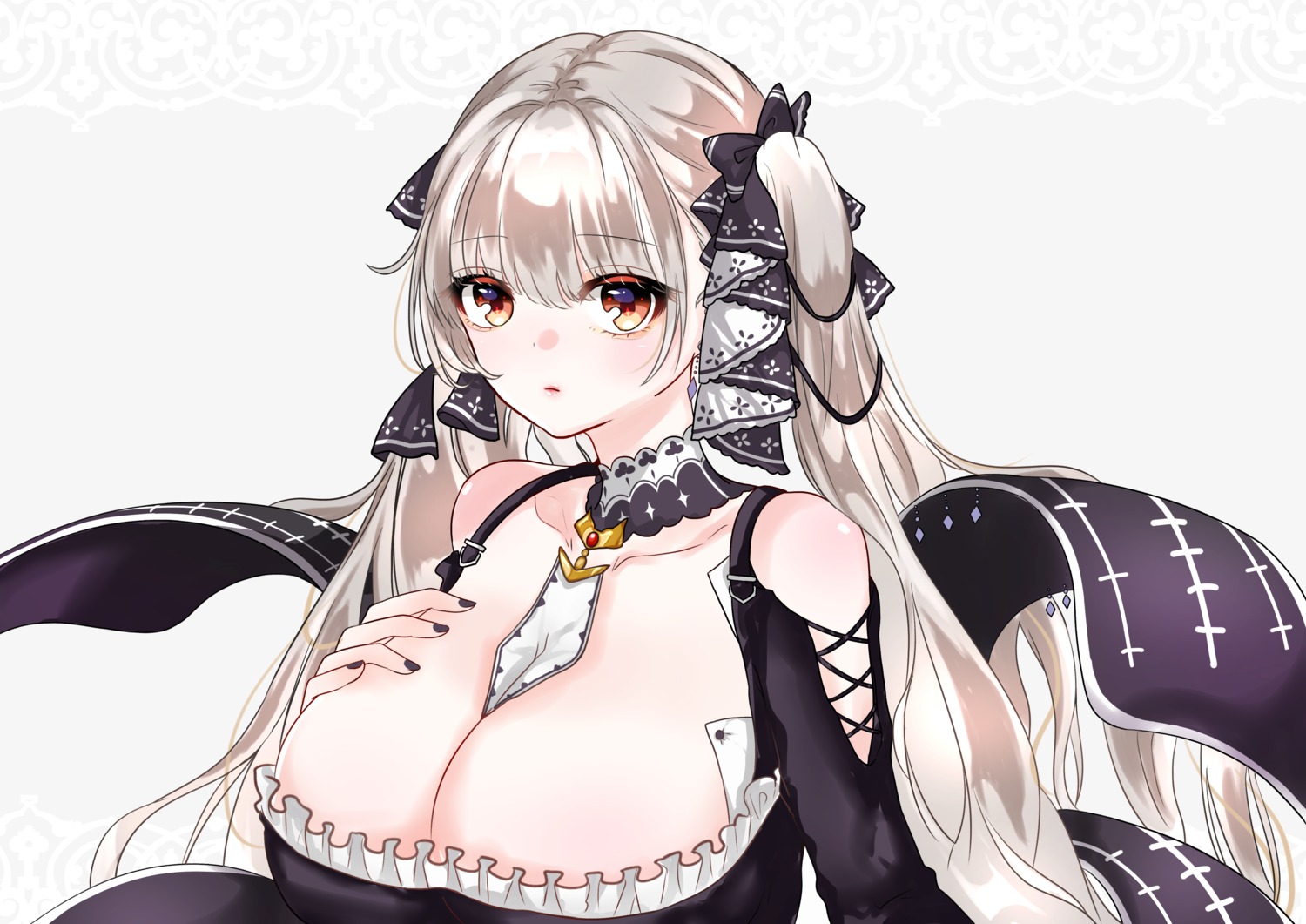 azur_lane breast_hold cleavage formidable_(azur_lane) gothic_lolita lolita_fashion no_bra takanashi_00_00