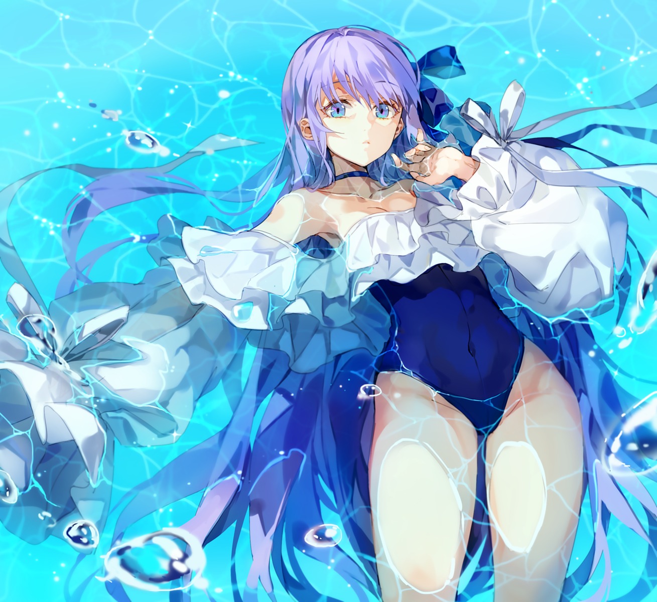 cleavage fate/grand_order maza meltlilith swimsuits wet