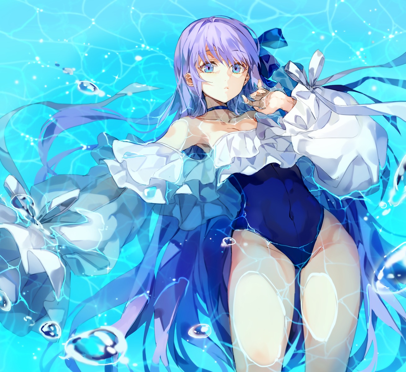 cleavage fate/grand_order maza meltryllis swimsuits wet