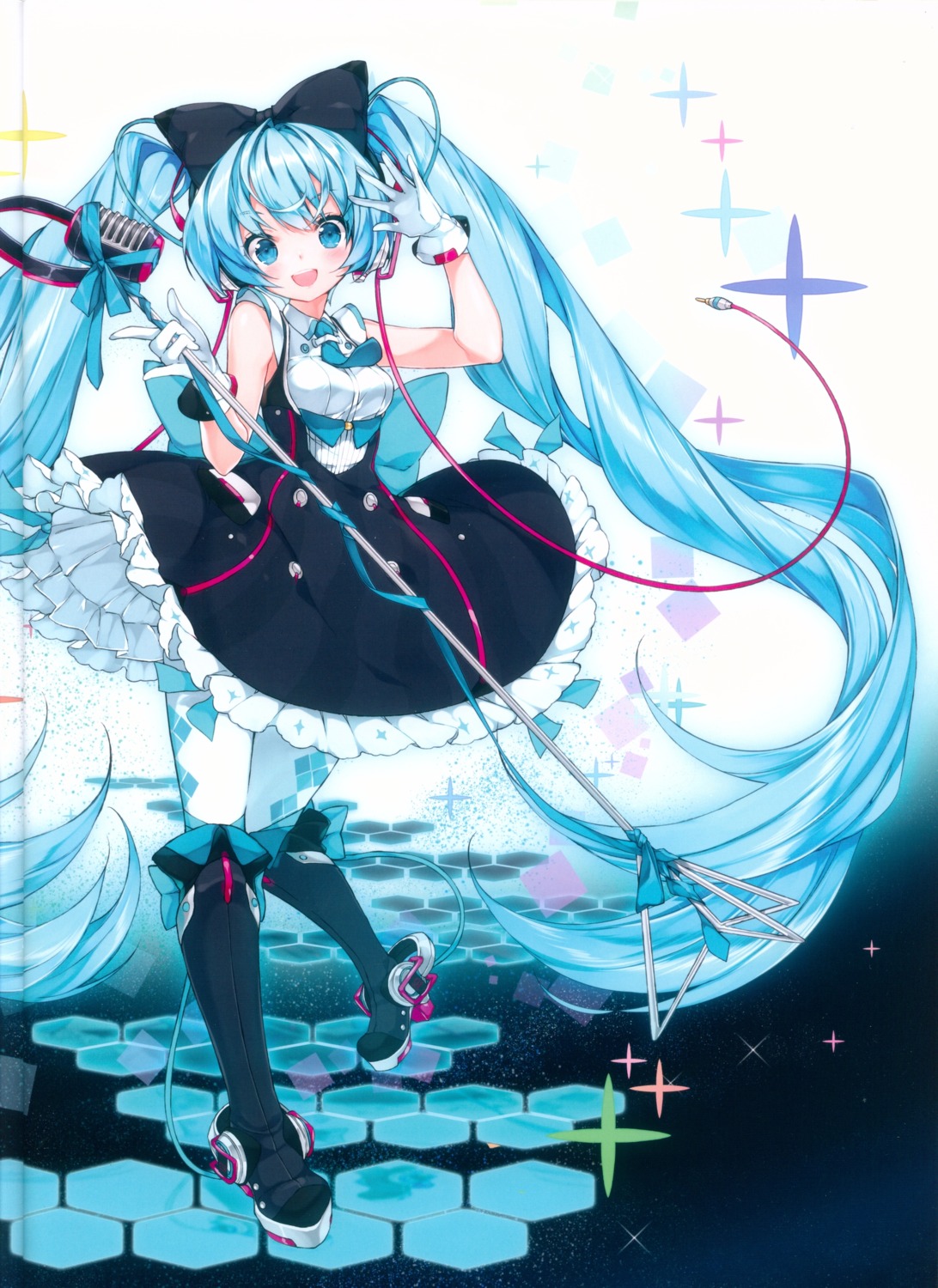 crease hatsune_miku headphones heels juna magical_mirai pantyhose skirt_lift sugar_ringo vocaloid