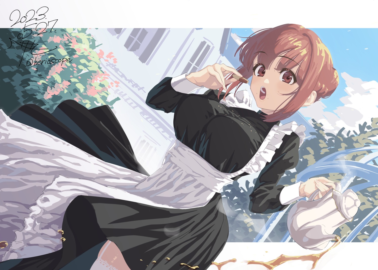 herio maid skirt_lift stockings thighhighs